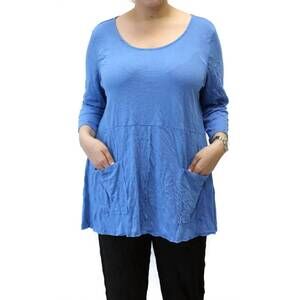 NEW CHALET ET CECI charlize crinkle top in blue